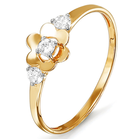 Кольцо, золото, фианит, 115001